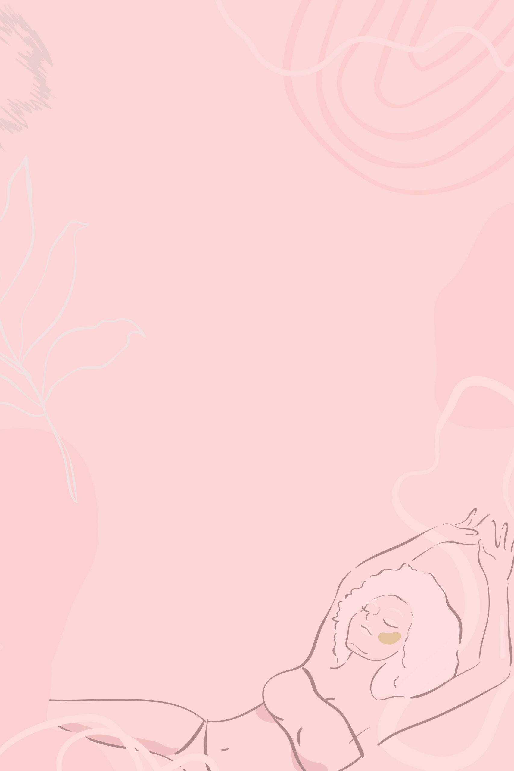 feminine line art on a pink background vector